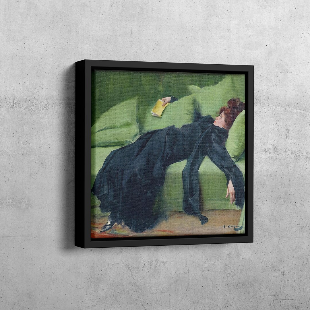 Decadent Young Woman, Woman Portrait, Vintage Wall Art, Emerald Green ...