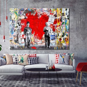 BANKSY WALL ART Banksy Canvas Banksy Love Is The Answer Banksy Style Artwork Pop Art Wall Art Graffiti Wall Art Street Art Canvas