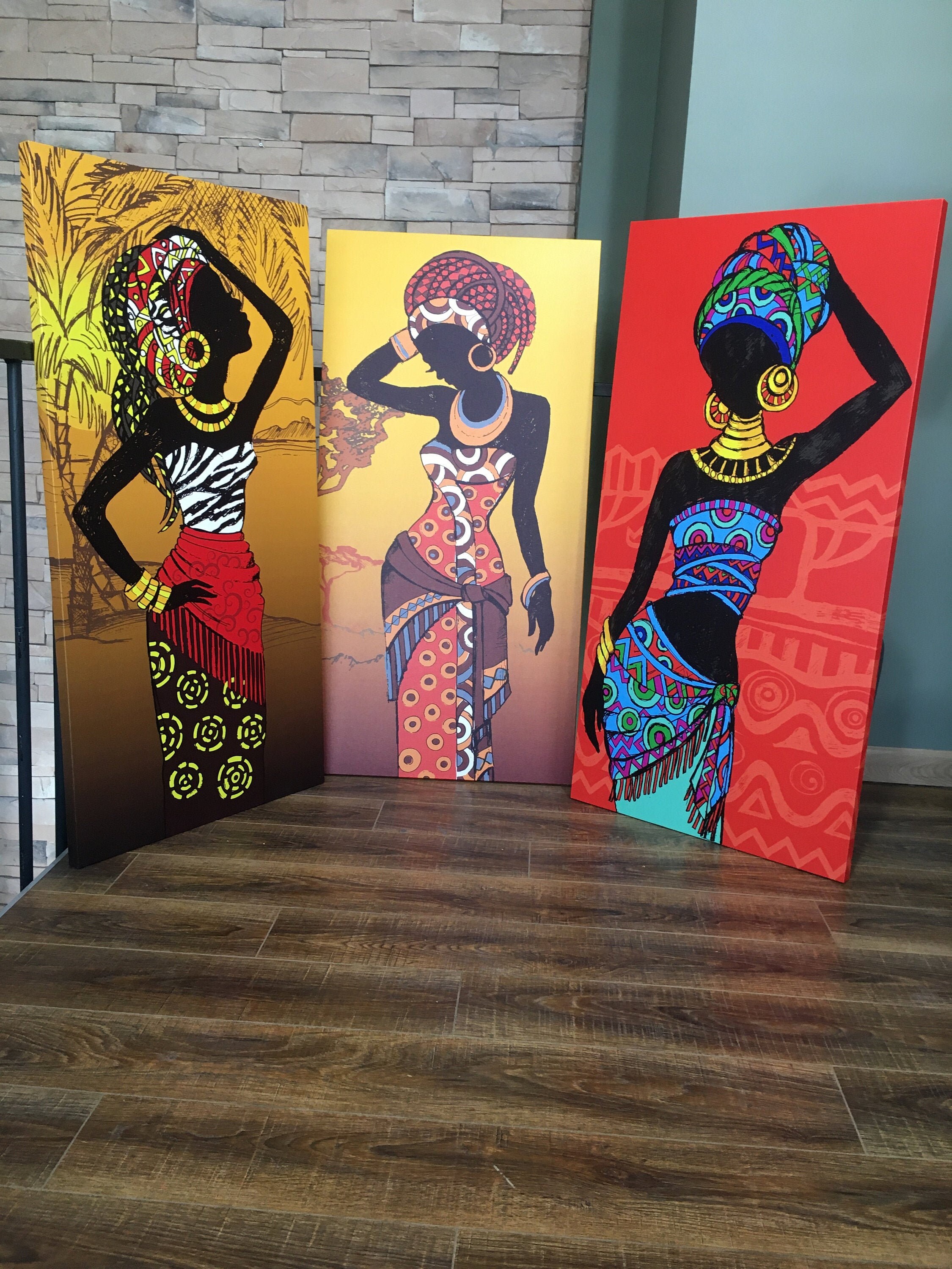 Colorful African Canvas Settraditional Africa Canvascolorful Etsy