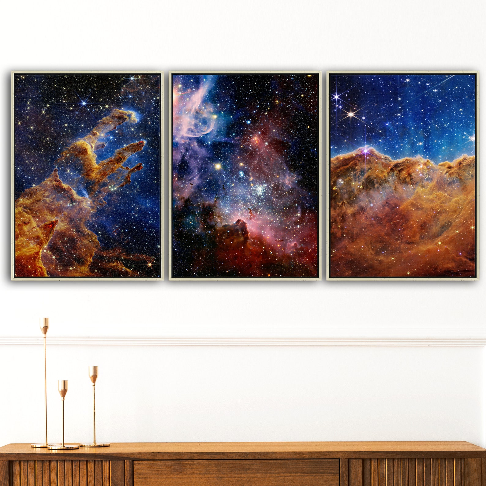 James Webb Carina Nebula Canvas Print Set, Space Celestial Wall Art ...