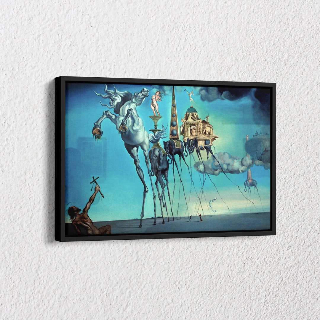 Salvador Dali Die Versuchung des Heiligen Antonius, Surrealismus Kunst drucken Leinwand Wand