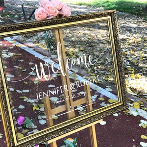 Victorian Framed Clear Acrylic Welcome Sign | Wedding Welcome Sign | Custom Welcome Sign | Acrylic Wedding Decor | Wedding Sign Fth-sign