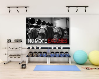 Barbell Gym Canvas, Motivational Wall Art