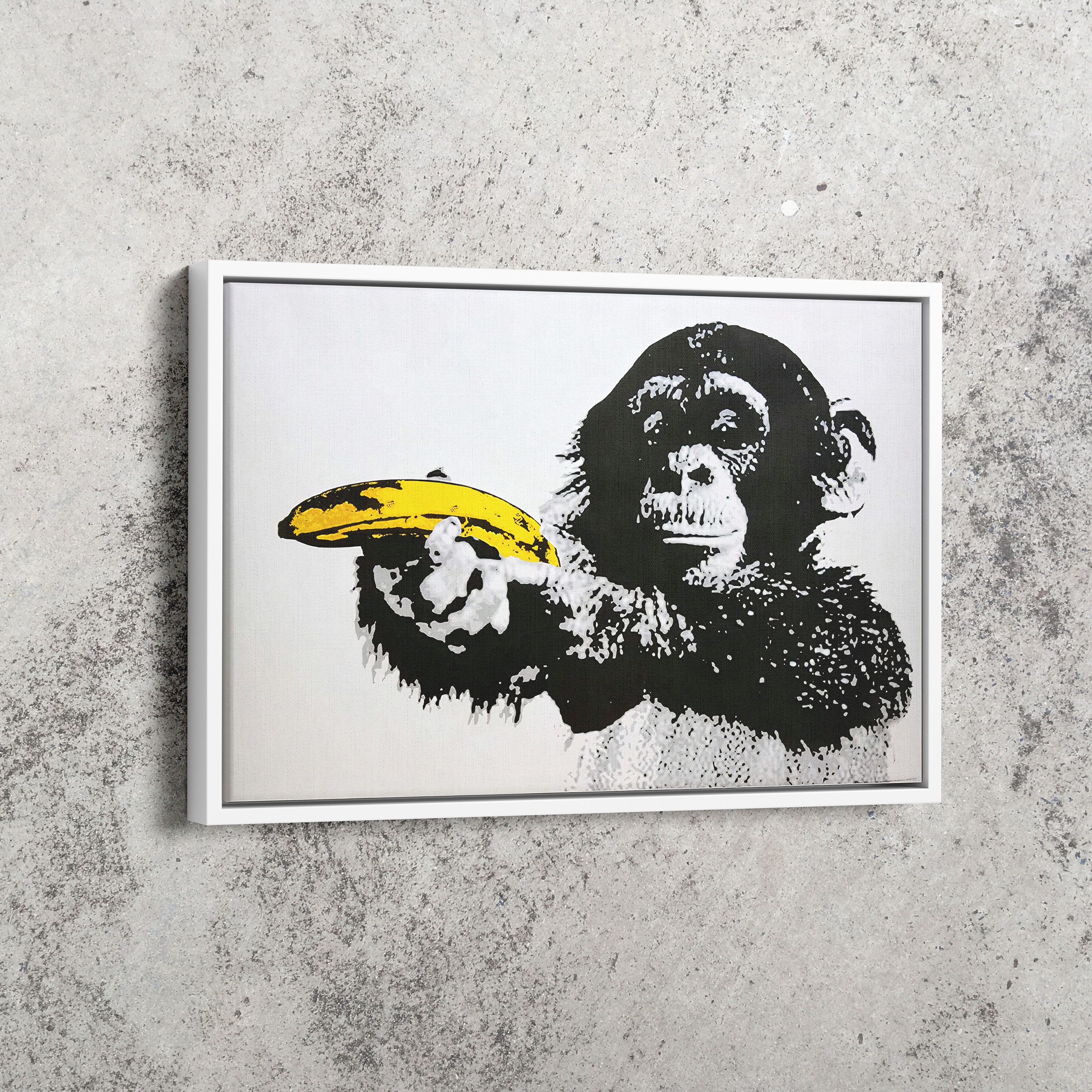Banksy Monkey Canvas Art – Graffiti Style Wall Decor - Etsy