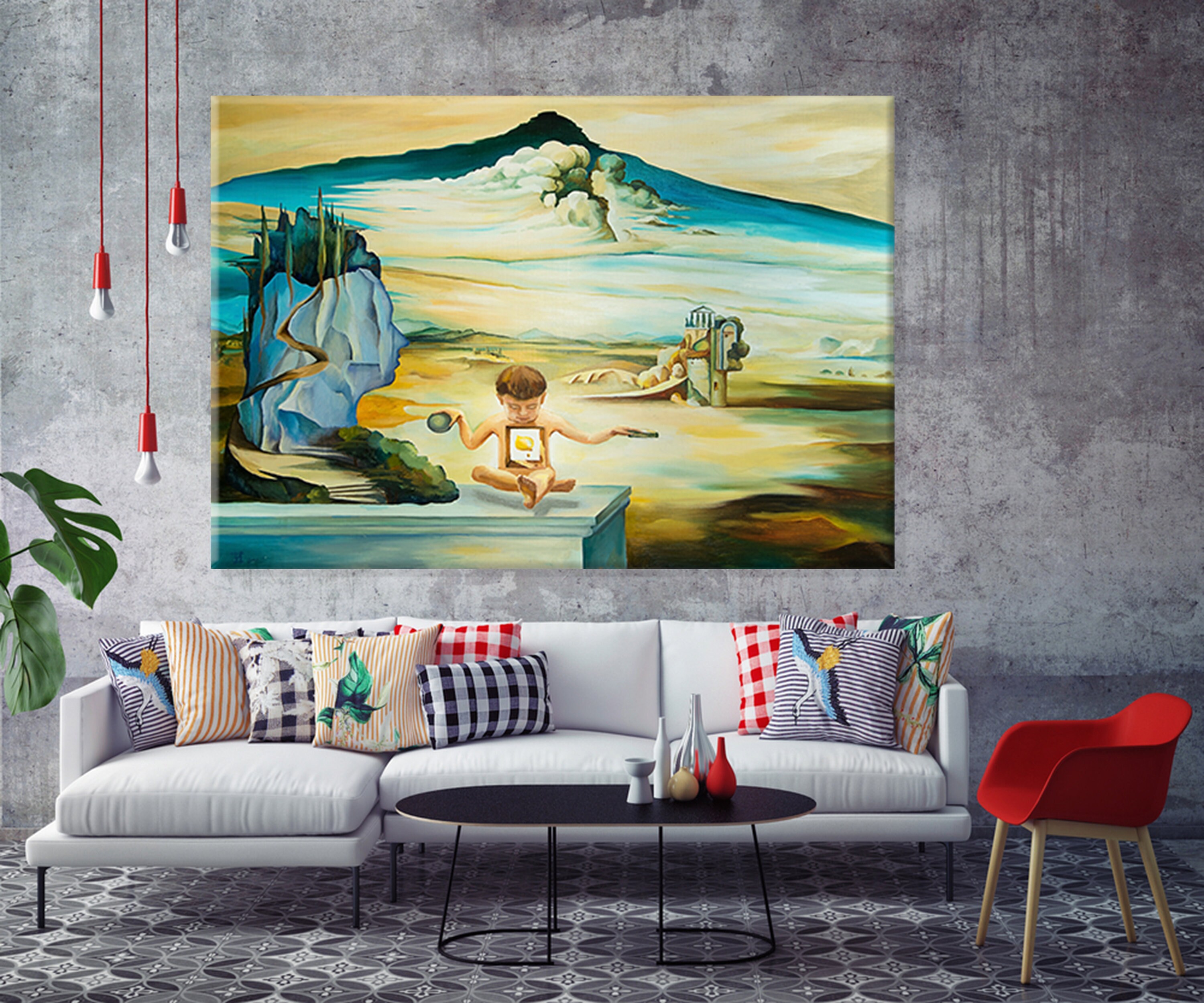 Salvador Dali Style Canvas Wall Art / Salvador Dali Style Modern Canvas Art / Best Gift İdeas / Salvador Dali Comparison / Wall Art Canvas