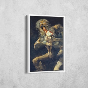 Francisco de Goya-Saturno devorando a su hijo Canvas Wall Art , Francisco de Goya Canvas Art , Romanticism Canvas Art , Kronos Wall Art