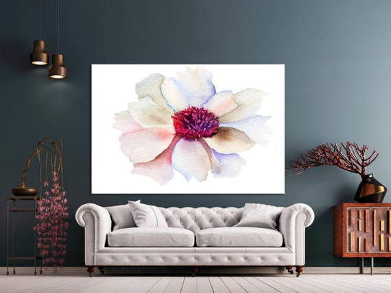 Stampa Su Tela Floreale Colorata 40x40 Cm - Quadro Moderno 4 Pezzi Per Soggiorno, Camera Da Letto O Ufficio
