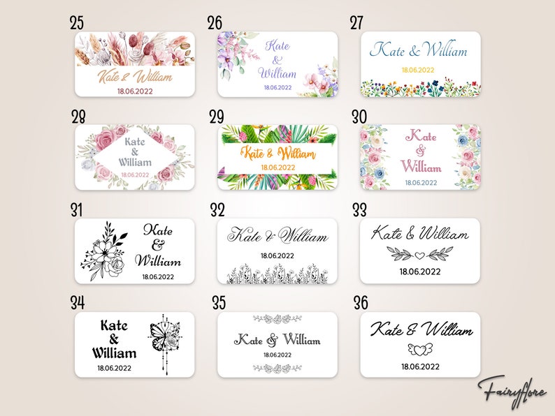 STICKERS, étiquettes personnalisées autocollantes rectangulaires mariage baptême baby shower communion EVJF anniversaire cadeau image 6