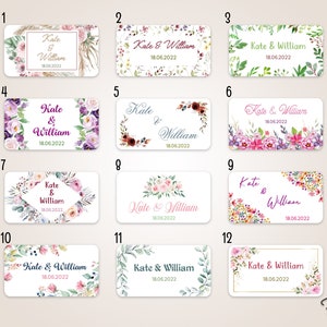 STICKERS, étiquettes personnalisées autocollantes rectangulaires mariage baptême baby shower communion EVJF anniversaire cadeau image 1