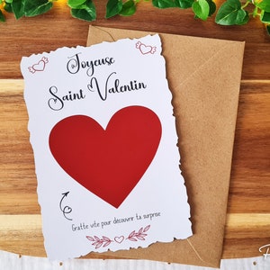 Carte à gratter personnalisée St Valentin, cadeau, ticket à gratter, surprise image 3