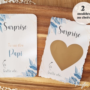 Carte à gratter personnalisée pour une demande témoin mariage • annoncer une grossesse • demoiselle d'honneur • ticket à gratter surprise