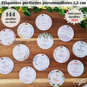 Personalized PERFORATED labels 3.5 cm wedding baptism EVJF baby shower communion birthday gift