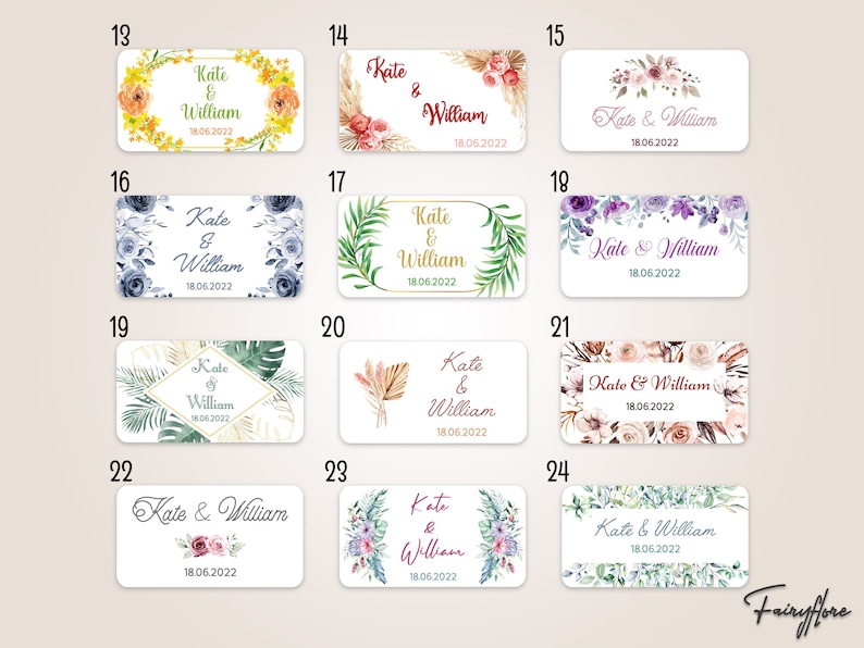 STICKERS, étiquettes personnalisées autocollantes rectangulaires mariage baptême baby shower communion EVJF anniversaire cadeau image 5