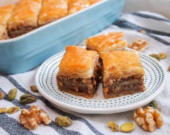 Walnut Baklava fresh homemade delicious with pure Honey