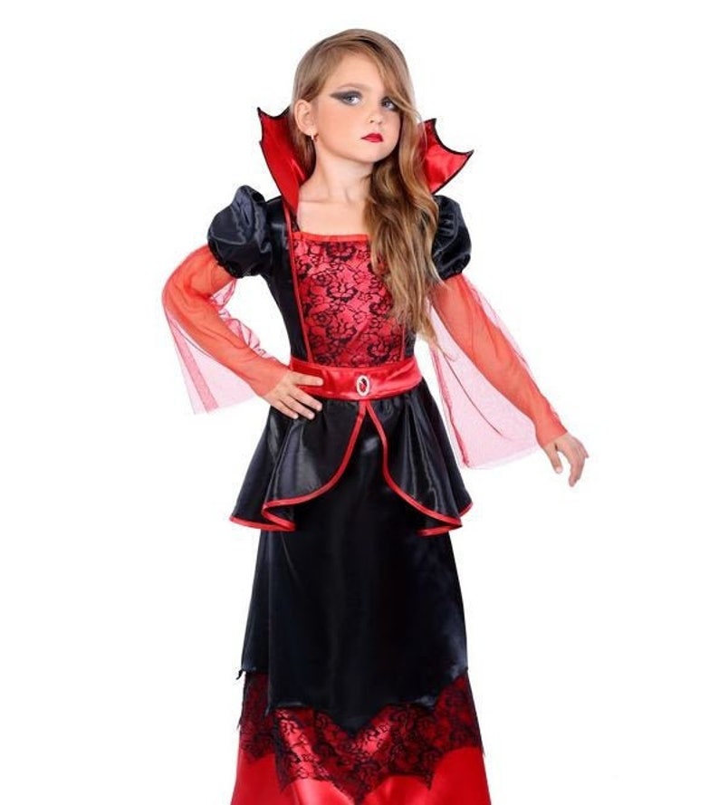 Girls Halloween vampire costume Kids gothic gown dress Child | Etsy