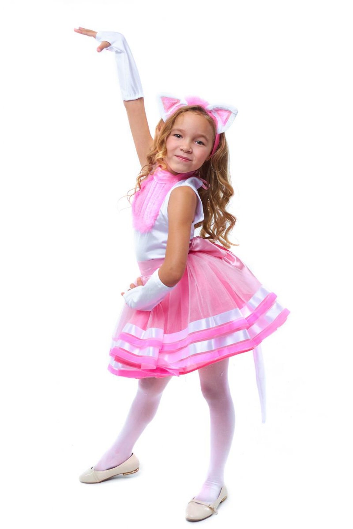 Pink cat girls Halloween costume Kids animal costume Children Etsy
