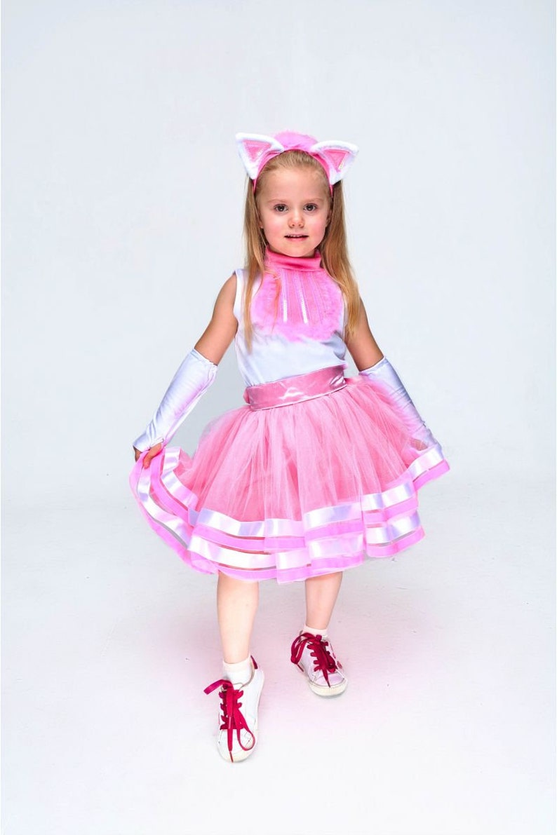 Pink cat girls Halloween costume Kids animal costume Children Etsy