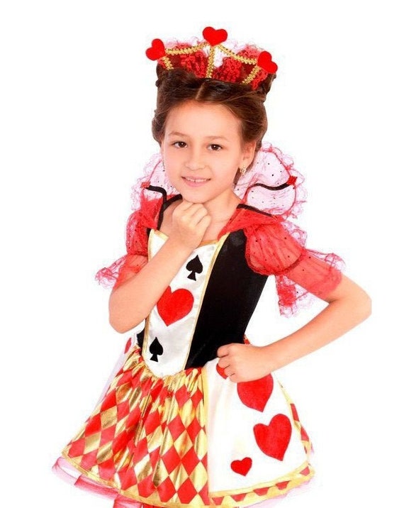 Girls queen of hearts costume Halloween Kids queen costume | Etsy