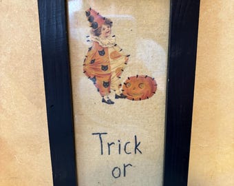 Framed Stitched Halloween Art