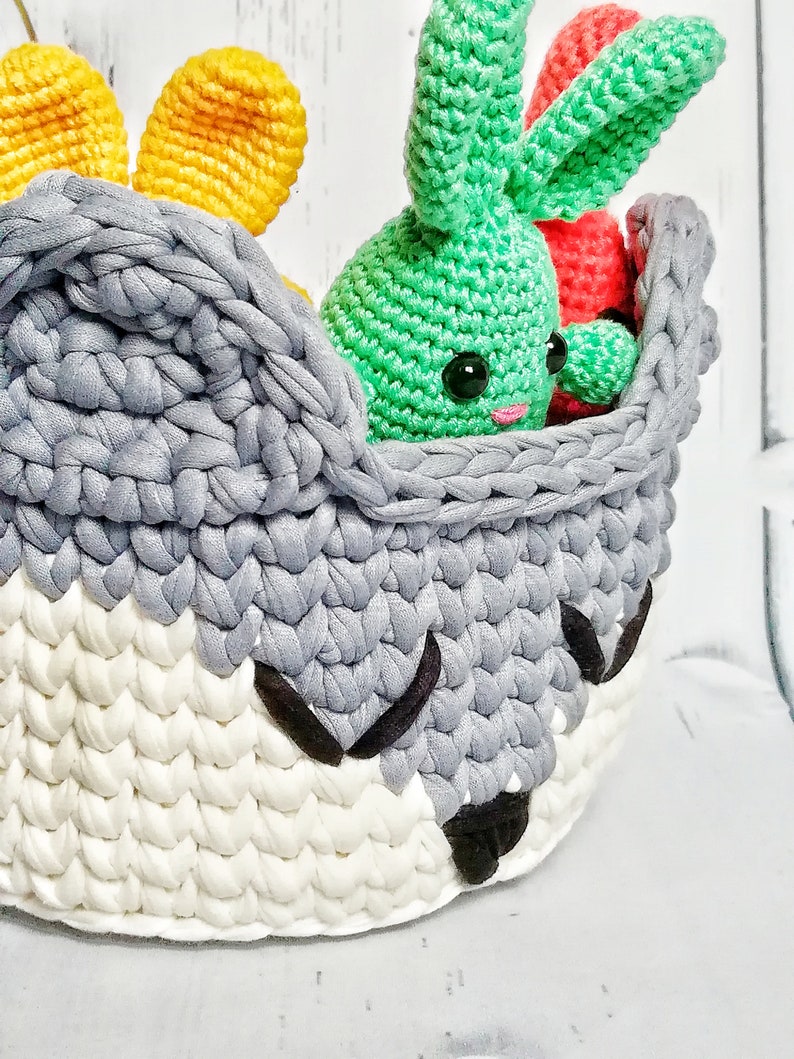 Crochet Animal Basket Pattern Crochet Wolf Pattern T Shirt Etsy