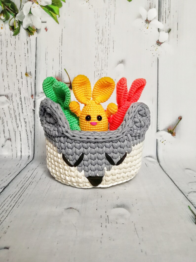 Crochet animal basket pattern crochet wolf pattern t shirt Etsy