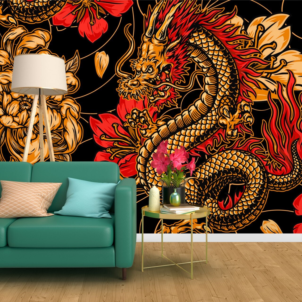 Dark Wallpaper Dragon Wallpaper Peel and Stick Wallpaper - Etsy