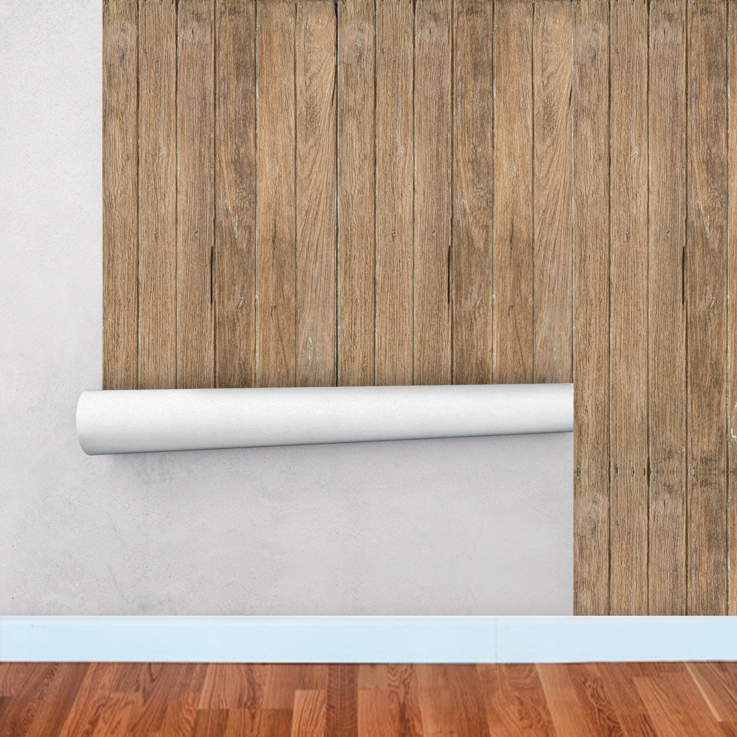 Temporary Wood Wallpaper Roll Rustic Wall Decor Brown Etsy