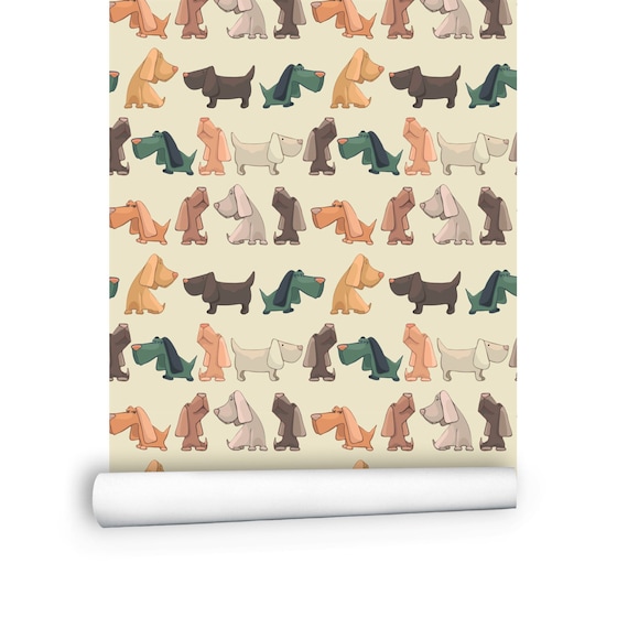 Animal Wallpaper Dog Wallpaper Modern Wallpaper Peel and | Etsy
