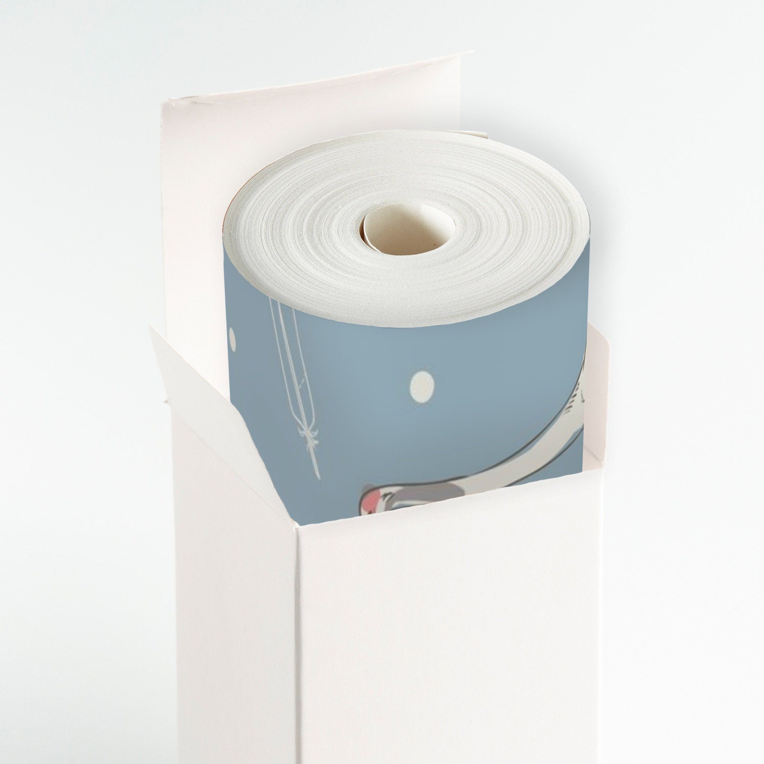 Blue Wallpaper Crane Wallpaper Modern Wallpaper Bird - Etsy