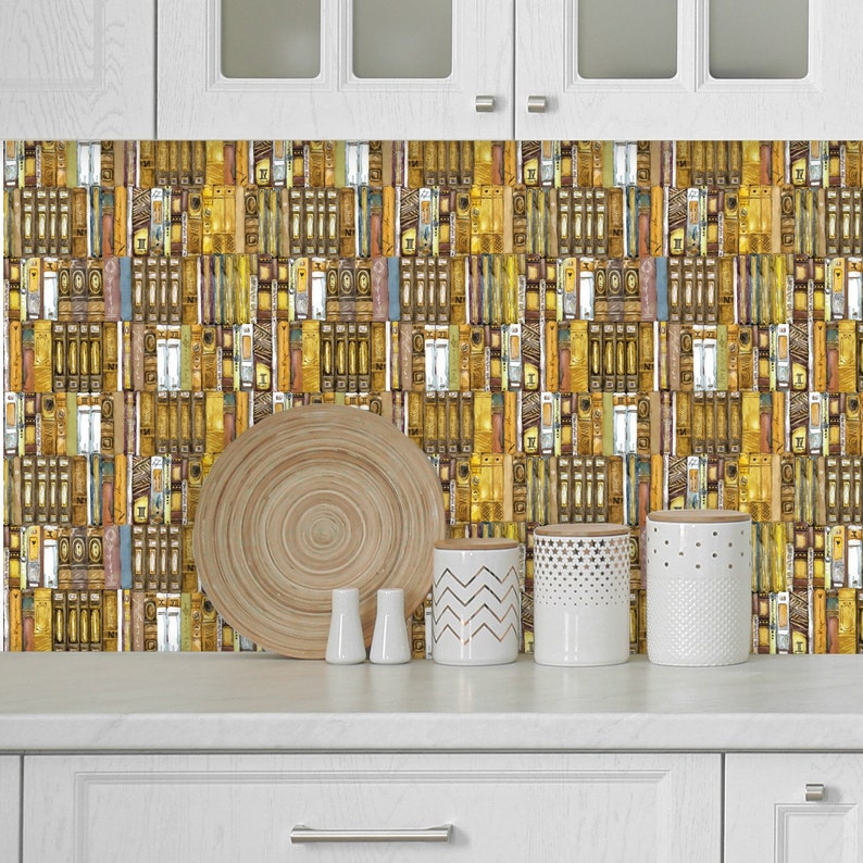 Bookshelf Wallpaper Antique Book Peel and Stick Wallpaper ...