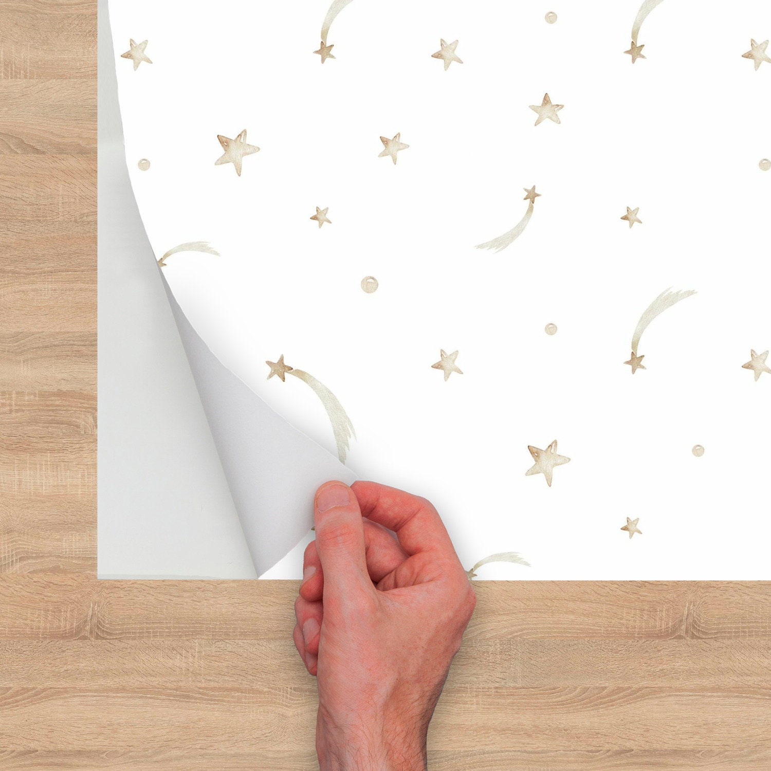 Star Wallpaper White Wallpaper Modern Wallpaper Peel and Etsy