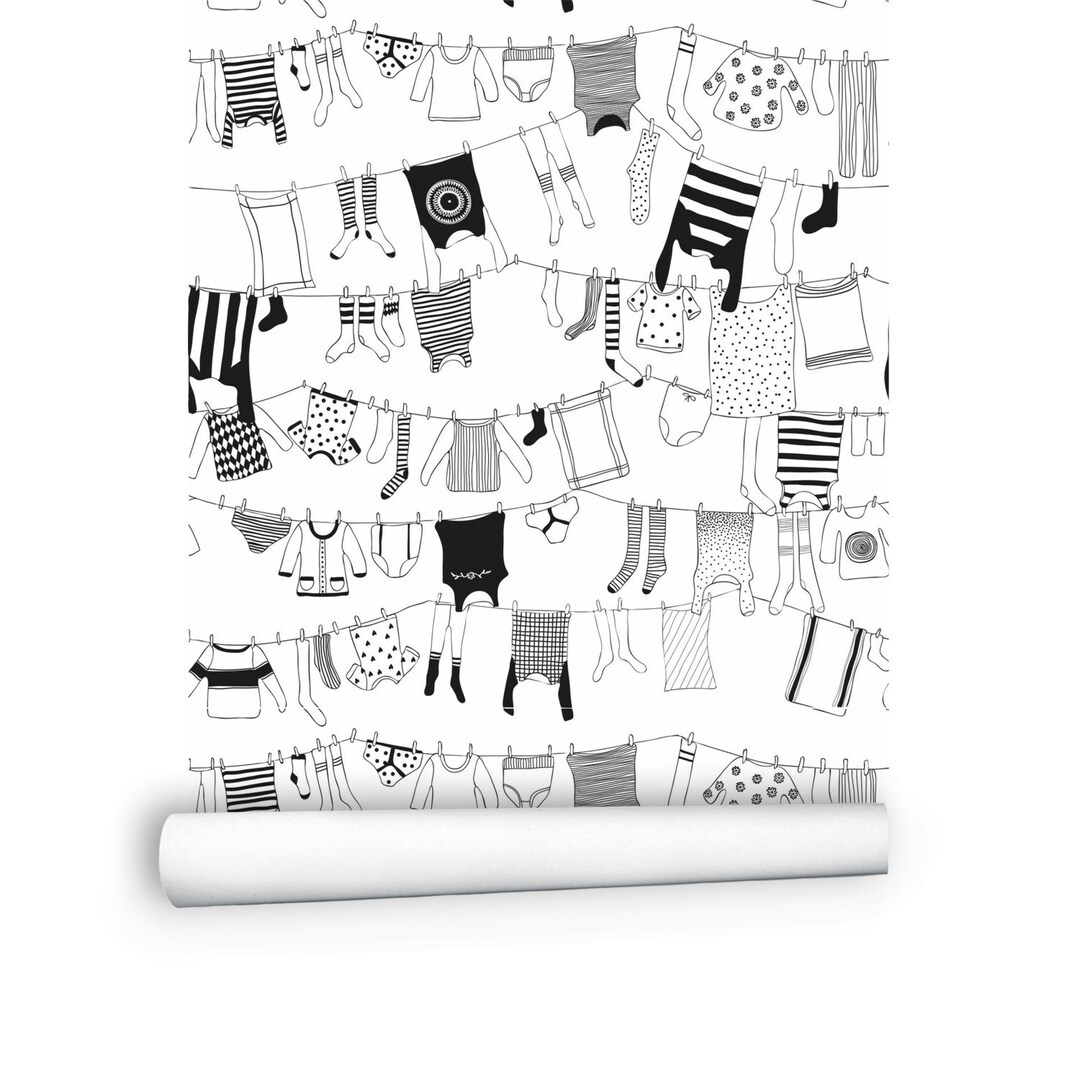 Black and White Wallpaper Peel and Stick, Modern Wallpaper Living Room