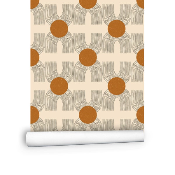 Removable Wallpaper Geometric Modern Etsy