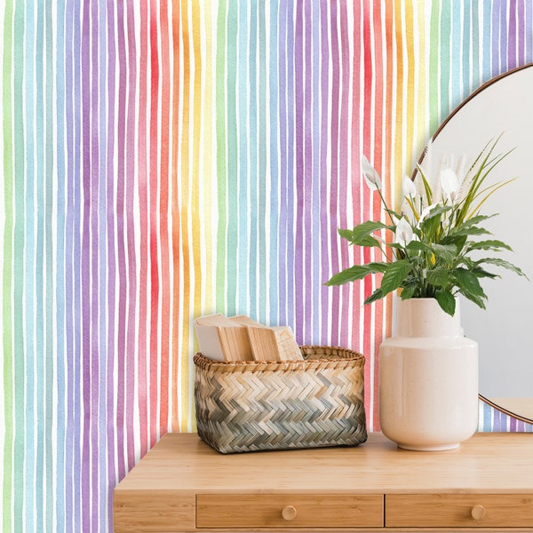 Geometric Wallpaper, Watercolor Wallpaper - Modern Wallpaper Peel and Stick, Colorful Self Adhesive Wallpaper - Removable Wallpaper # R209