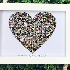 Personalised Collage Heart Shape Photo Collage On Canvas Etsy