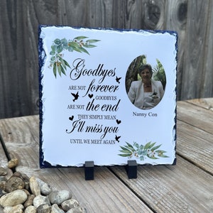 Memorial Photo slate, photo gift, in memory of, photo memorial, photo on slate, memorial quote