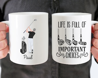 Personalized Golf Mug, Golfer Gift, Funny, Golf Lover, Gifts for Men, Dad, Grandpa