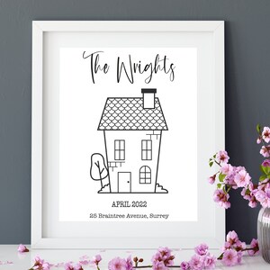 New home gift, new house print, first home, housewarming, gift idea for new home, first time owners, family gift idea, home print