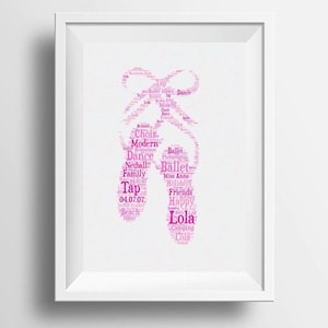 Imagem digital, impressão em casa, imagem de sapatilhas de balé. Sapatilhas de balé personalizadas, presente para sapatilhas de balé, design de sapatilhas de balé, presente para bailarina.