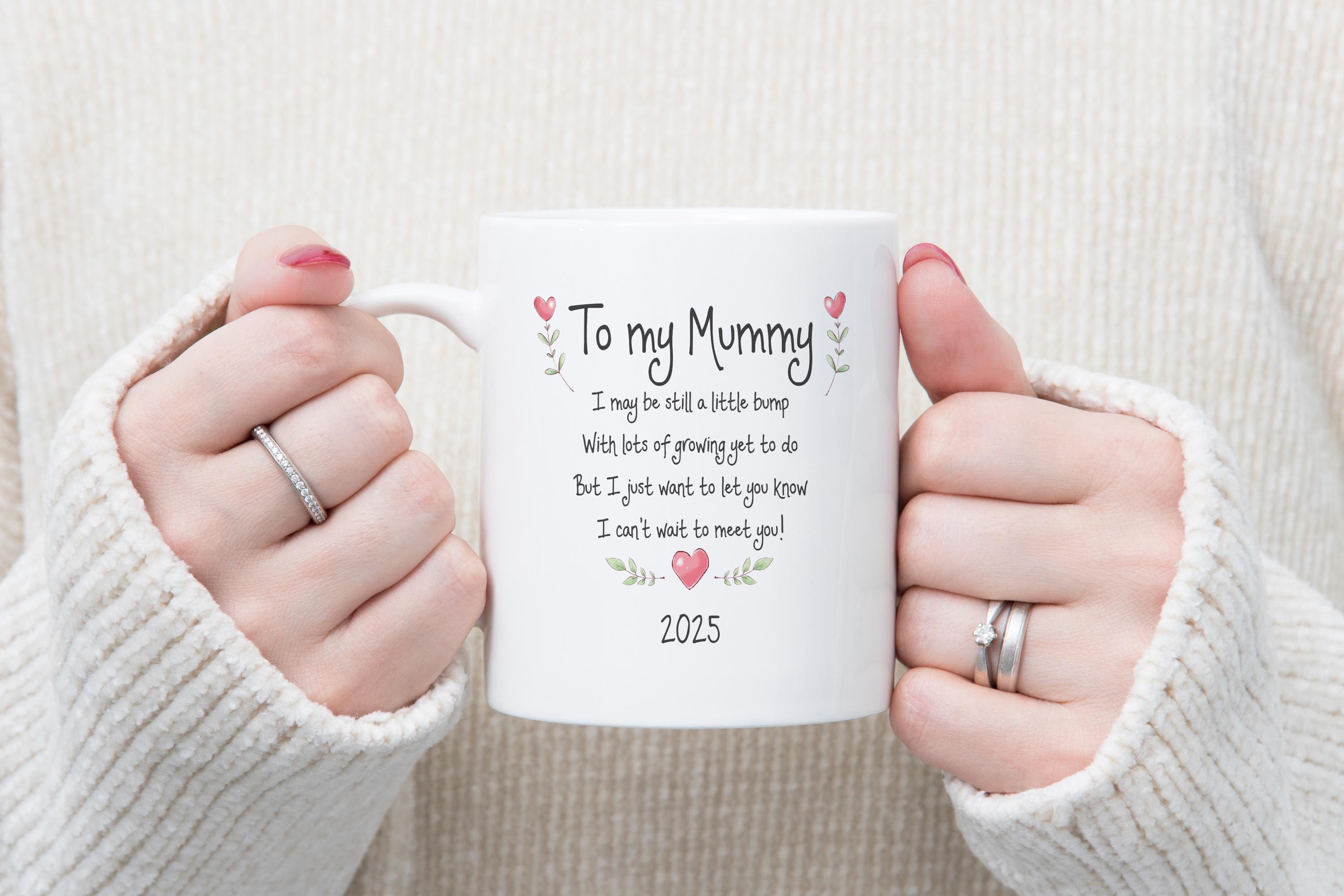 Mipomall Tazza In Ceramica 11oz Con Scritta 'Mum To Be Gift' E 'Happy To Mummy From Bump', Regalo Per Futura Mamma, Divertente, Lavabile In Lavastoviglie E Microonde