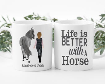 Personalised Horse Rider Mug, Equestrian Gift, stable, horse lover
