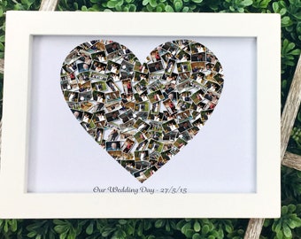 Heart shape Photo collage. Picture collage. Collage of photos. Photo gift idea. your pictures. Mum, dad photo gift. Print anniversary photo