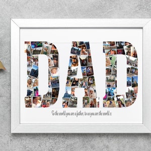 Personalized Dad Photo Collage, Custom Father's Day Gift, Picture Collage Art Print