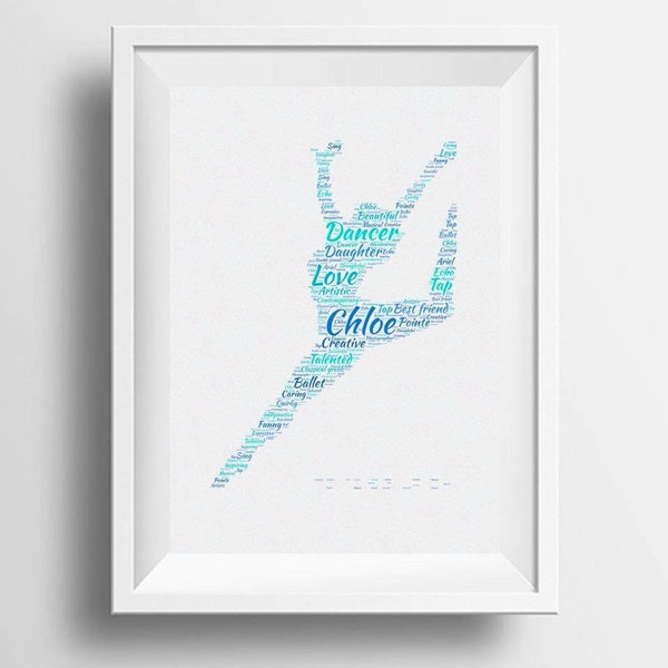 Digital image, print from home, personalised word art design, freestyle dancer image, dancer gift, freestyle dancing, dacne image