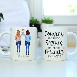 Personalised cousin mug. Best cousin mug. Cousin and friend mug. Cousin together mug design. Cousin best friend, sister mug