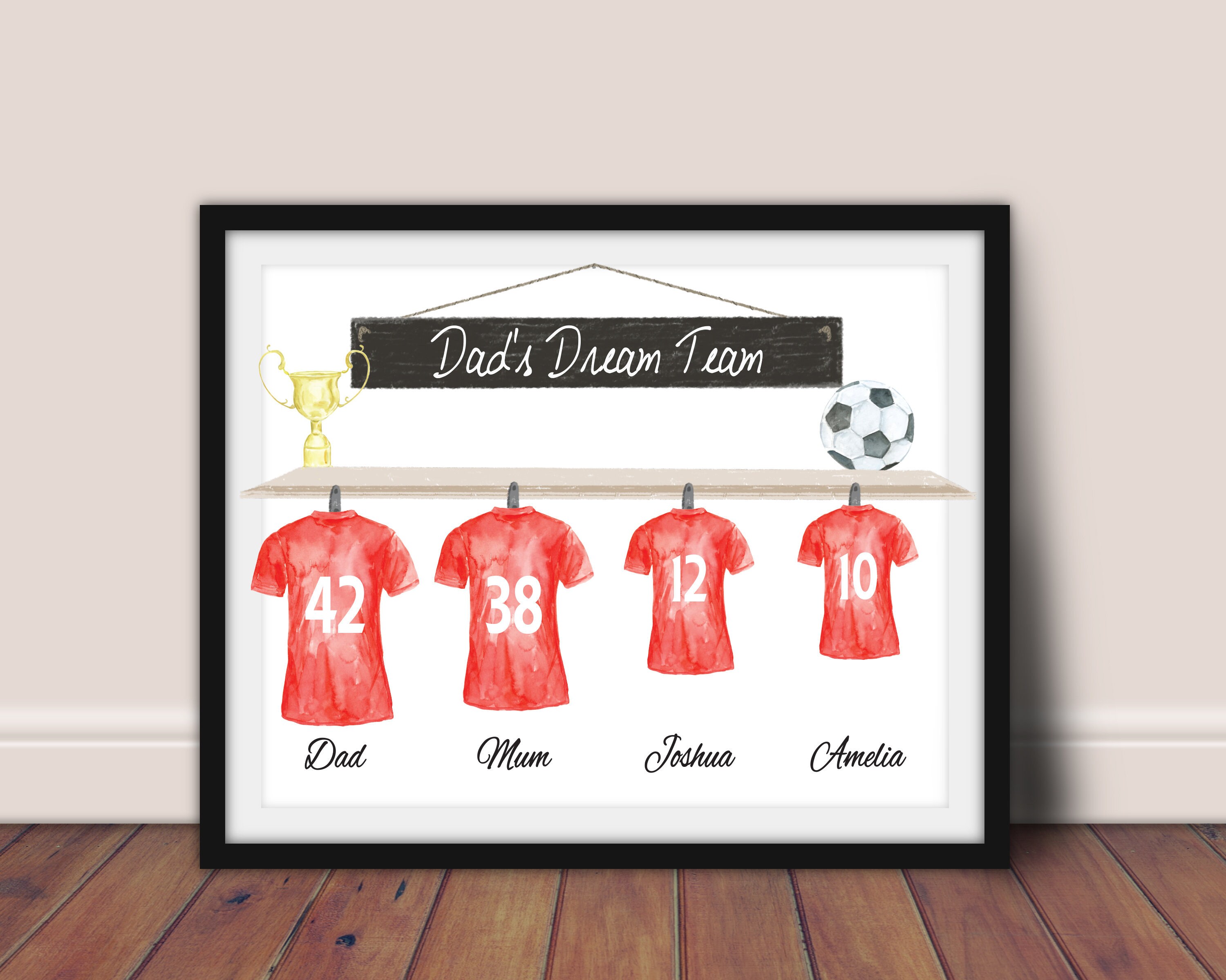 Personalised Family Print football shirt print print for Etsy