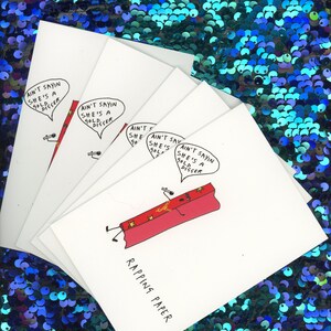 5er Pack | rappen Weihnachtskarte | Blanko Grußkarte | Wortspiel Humor