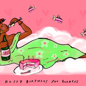 Carte de déesse d’anniversaire || Vide à l’intérieur || image 2