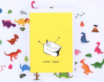 Happy Bidet Card | Blank Greeting Card | Birthday | Happy Bday