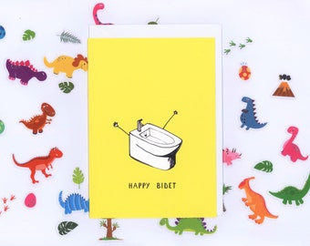 Happy Bidet Card | Blank Greeting Card | Birthday | Happy Bday